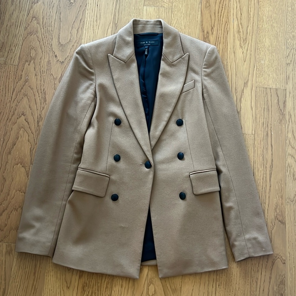 Rag & Bone Corin Double-breasted wool blend blazer size 2